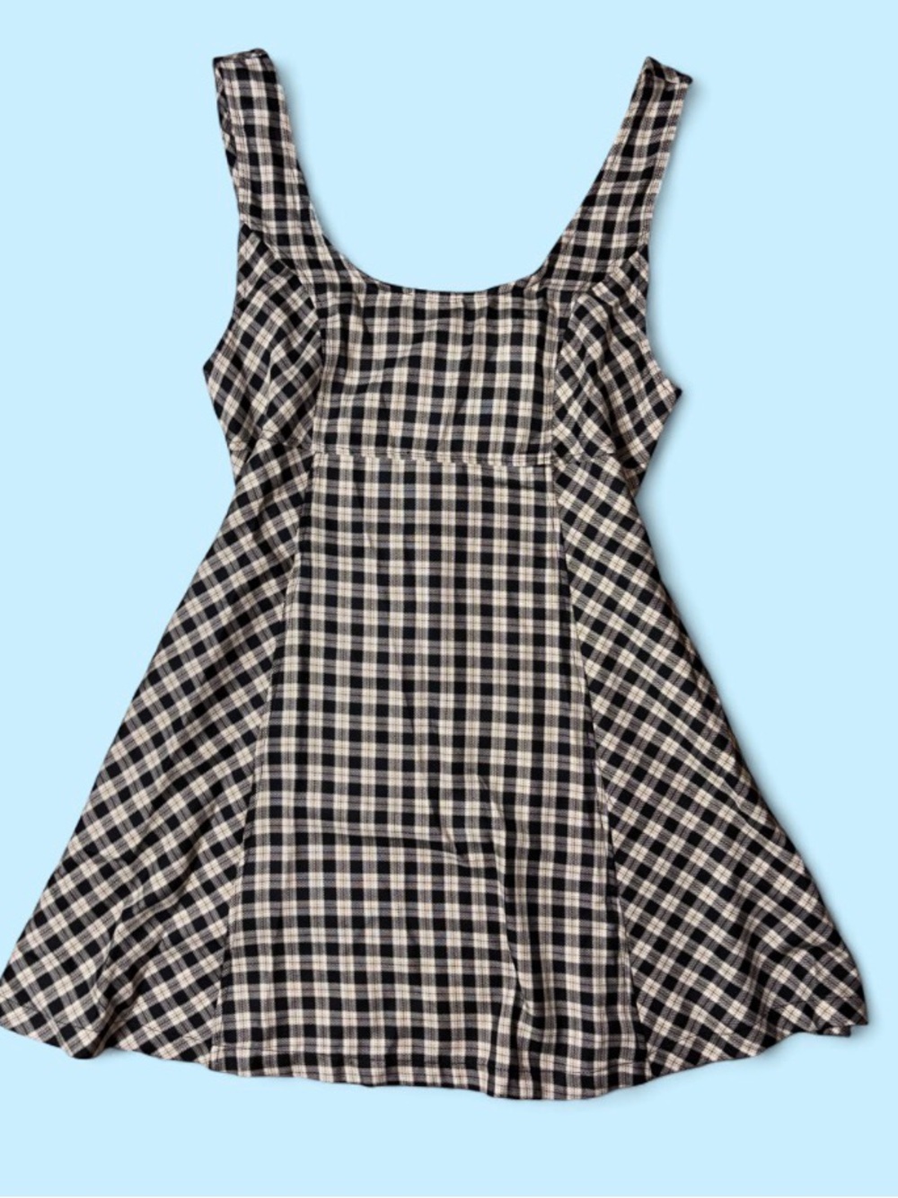 Harlow Black and Cream Plaid Sundress
